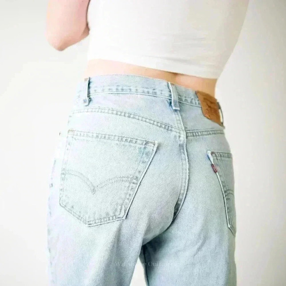 True Vintage 90s Levi 550s Faded Distressed Stonewash Denim Jeans - Picture 10 of 12